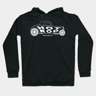 Hot Rod Car Graphic - White Hoodie